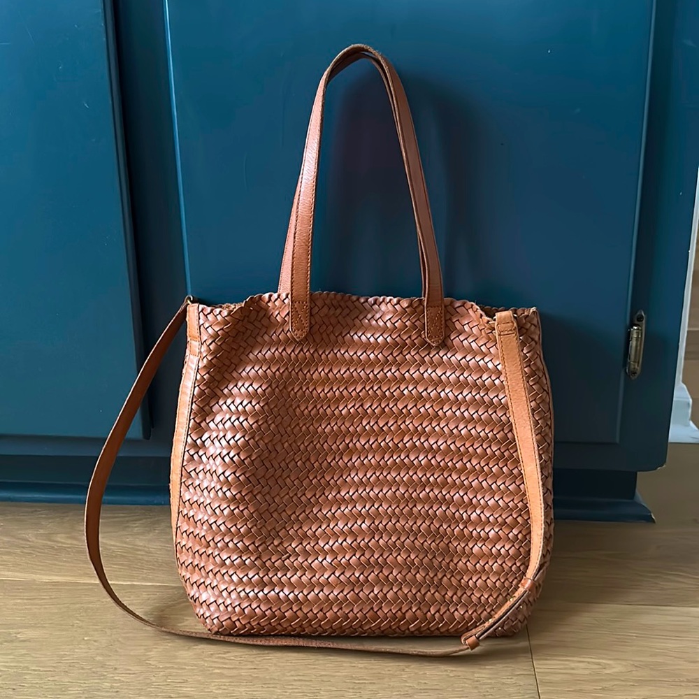 Madewell woven leather crossbody tote medium